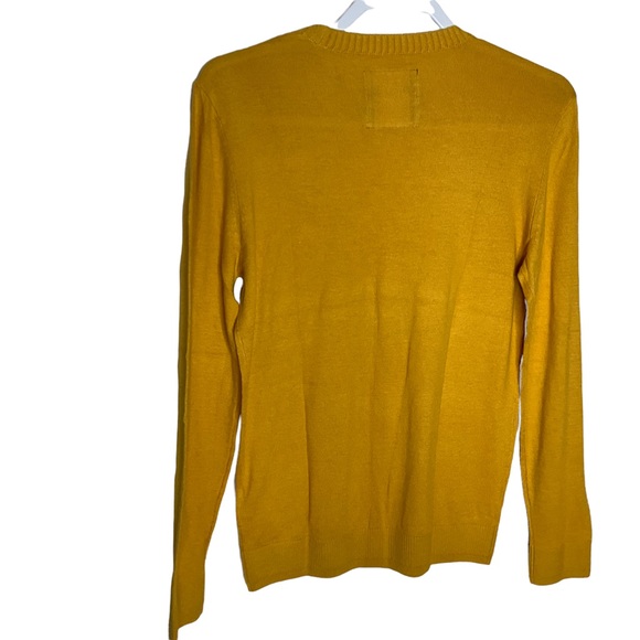 Hollister NWT Mustard Yellow Crewneck Pullover Sweater Lightweight - Picture 4 of 5